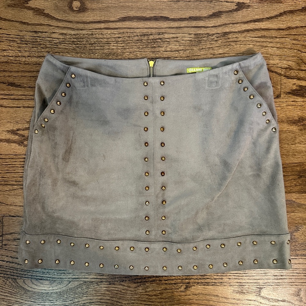 Gianni bini tan suede Studded Skirt